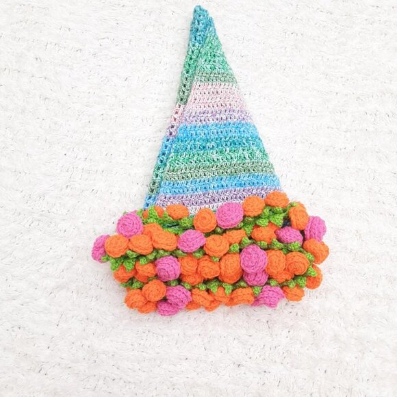 Hand-Crocheted Rose Bouquet Scarf/Shawl New - Picture 5 of 12